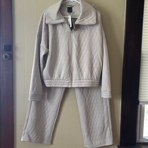 Adidas Quilted Jacket and pant set  in Beige